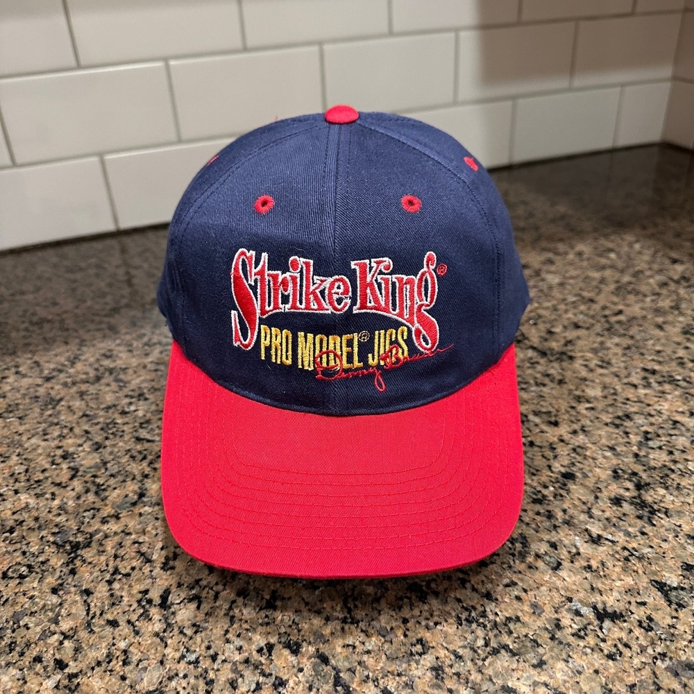 Vtg Strike King Pro Model Jigs Baseball Cap Hat Strap Back